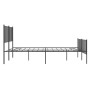 Estructura de cama cabecero y estribo metal negro 140x200 cm de vidaXL, Camas y somieres - Ref: Foro24-350883, Precio: 97,93 ...