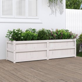 Jardinera de madera maciza de pino blanca 180x50x50 cm en Macetas y jardineras | Comprar online en Foru.es