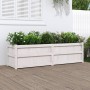 Jardinera de madera maciza de pino blanca 180x50x50 cm en Macetas y jardineras | Comprar online en Foru.es