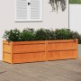 Jardinera exterior madera maciza pino marrón cera 180x50x50cm en Macetas y jardineras | Comprar online en Foru.es