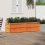Jardinera exterior madera maciza pino marrón cera 180x50x50cm en Macetas y jardineras | Comprar online en Foru.es