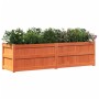 Jardinera exterior madera maciza pino marrón cera 180x50x50cm en Macetas y jardineras | Comprar online en Foru.es