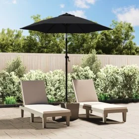 Sombrilla de aluminio negro 200x224 cm de vidaXL, Sombrillas - Ref: Foro24-47210, Precio: 49,94 €, Descuento: %