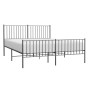 Estructura de cama cabecero y estribo metal negro 150x200 cm de vidaXL, Camas y somieres - Ref: Foro24-350884, Precio: 104,97...