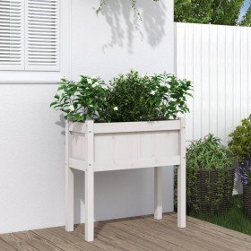 Jardinera con patas madera maciza de pino blanco 70x31x70 cm en Macetas y jardineras | Comprar online en Foru.es