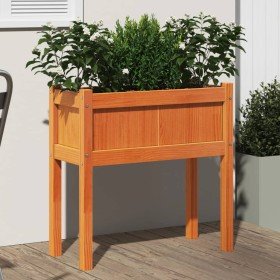 Jardinera con patas madera maciza pino marrón cera 70x31x70 cm en Macetas y jardineras | Comprar online en Foru.es