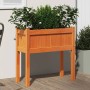 Jardinera con patas madera maciza pino marrón cera 70x31x70 cm en Macetas y jardineras | Comprar online en Foru.es
