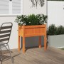 Jardinera con patas madera maciza pino marrón cera 70x31x70 cm en Macetas y jardineras | Comprar online en Foru.es