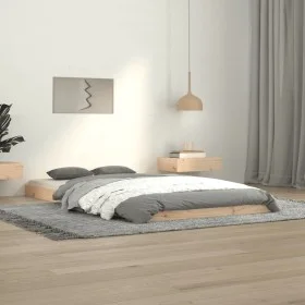 Estructura de cama madera maciza de pino 100x200 cm de vidaXL, Camas y somieres - Ref: Foro24-823454, Precio: 58,62 €, Descue...