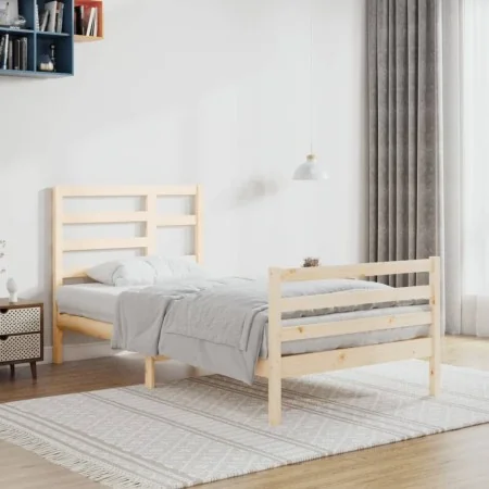 Estructura de cama madera maciza 100x200 cm de vidaXL, Camas y somieres - Ref: Foro24-3105850, Precio: 106,40 €, Descuento: %