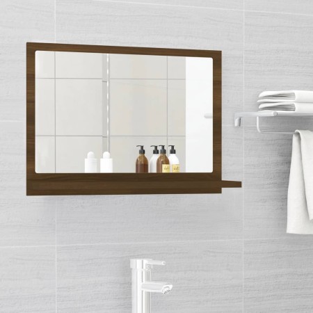 Espejo de baño madera contrachapada marrón roble 60x10,5x37 cm de vidaXL, Tocadores de baño - Ref: Foro24-815638, Precio: 30,...