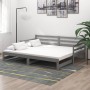 Sofá cama extraíble madera maciza de pino gris 2x(90x200) cm de vidaXL, Camas y somieres - Ref: Foro24-806957, Precio: 186,30...