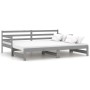 Sofá cama extraíble madera maciza de pino gris 2x(90x200) cm de vidaXL, Camas y somieres - Ref: Foro24-806957, Precio: 186,30...