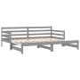 Sofá cama extraíble madera maciza de pino gris 2x(90x200) cm de vidaXL, Camas y somieres - Ref: Foro24-806957, Precio: 186,30...