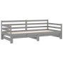 Sofá cama extraíble madera maciza de pino gris 2x(90x200) cm de vidaXL, Camas y somieres - Ref: Foro24-806957, Precio: 186,30...