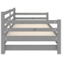 Sofá cama extraíble madera maciza de pino gris 2x(90x200) cm de vidaXL, Camas y somieres - Ref: Foro24-806957, Precio: 186,30...