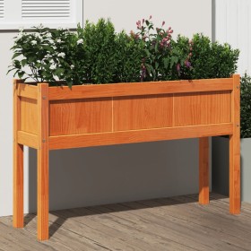 Jardinera con patas madera maciza pino marrón cera 110x31x70 cm en Macetas y jardineras | Comprar online en Foru.es