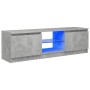 Mueble de TV con luces LED gris hormigón 120x30x35,5 cm de vidaXL, Muebles TV - Ref: Foro24-804287, Precio: 63,42 €, Descuent...