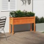 Jardinera con patas madera maciza pino marrón cera 110x31x70 cm en Macetas y jardineras | Comprar online en Foru.es