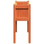 Jardinera con patas madera maciza pino marrón cera 110x31x70 cm en Macetas y jardineras | Comprar online en Foru.es