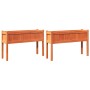 Jardineras con patas 2 uds madera maciza de pino marrón cera en Macetas y jardineras | Comprar online en Foru.es
