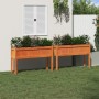 Jardineras con patas 2 uds madera maciza de pino marrón cera en Macetas y jardineras | Comprar online en Foru.es