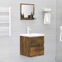 Espejo de baño madera contrachapada roble ahumado 40x10,5x37 cm de vidaXL, Tocadores de baño - Ref: Foro24-815633, Precio: 25...