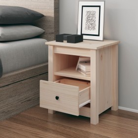 Mesita de noche madera maciza de pino 40x35x49 cm de vidaXL, Mesitas de noche - Ref: Foro24-813709, Precio: 61,15 €, Descuent...