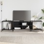 Mueble de TV madera de ingeniería negro 203x37x50 cm en Muebles TV | Comprar online en Foru.es