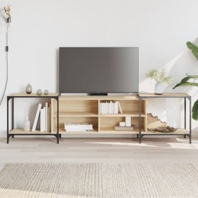 Mueble de TV madera de ingeniería roble Sonoma 203x37x50 cm en Muebles TV | Comprar online en Foru.es