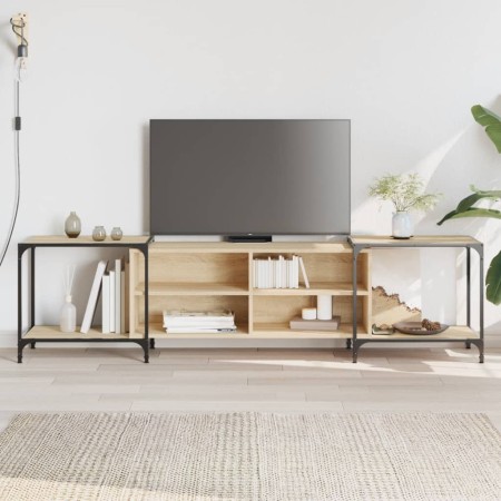 Mueble de TV madera de ingeniería roble Sonoma 203x37x50 cm en Muebles TV | Comprar online en Foru.es