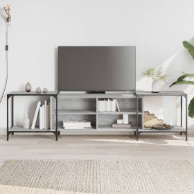 Mueble de TV madera de ingeniería gris Sonoma 203x37x50 cm en Muebles TV | Comprar online en Foru.es