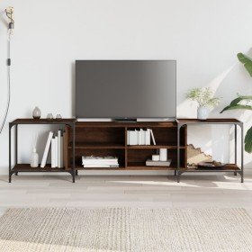 Mueble de TV madera de ingeniería marrón roble 203x37x50 cm en Muebles TV | Comprar online en Foru.es