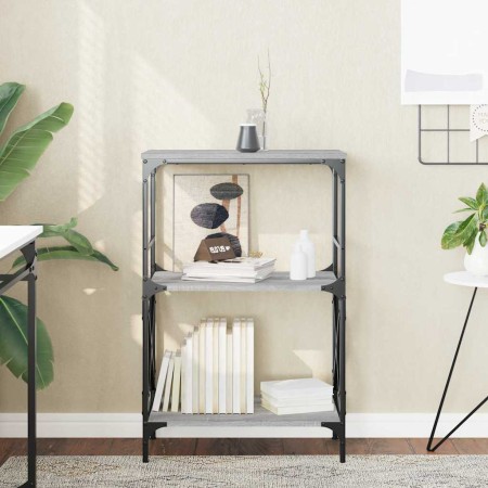 Librería 3 estantes madera ingeniería gris Sonoma 59x35x90,5 cm en Librerías y estanterías | Comprar online en Foru.es