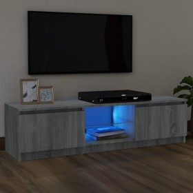 Mueble de TV con luces LED gris Sonoma 120x30x35,5 cm de vidaXL, Muebles TV - Ref: Foro24-815709, Precio: 65,23 €, Descuento: %