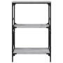 Librería 3 estantes madera ingeniería gris Sonoma 59x35x90,5 cm en Librerías y estanterías | Comprar online en Foru.es