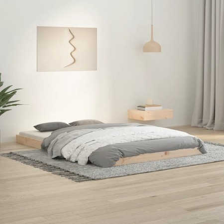 Estructura de cama madera maciza de pino 120x190 cm de vidaXL, Camas y somieres - Ref: Foro24-823474, Precio: 75,77 €, Descue...