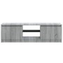 Mueble de TV con luces LED gris Sonoma 120x30x35,5 cm de vidaXL, Muebles TV - Ref: Foro24-815709, Precio: 65,23 €, Descuento: %