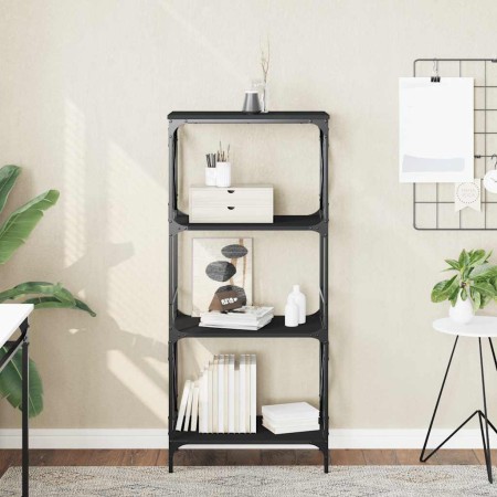 Librería de 4 estantes madera ingeniería negro 59x35x132 cm en Librerías y estanterías | Comprar online en Foru.es