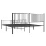 Estructura de cama cabecero y estribo metal negro 200x200 cm de vidaXL, Camas y somieres - Ref: Foro24-350889, Precio: 113,51...