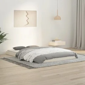 Estructura de cama madera maciza de pino blanco 120x190 cm de vidaXL, Camas y somieres - Ref: Foro24-823475, Precio: 77,68 €,...
