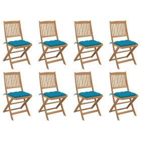 Sillas de jardín plegables 8 uds y cojines madera maciza acacia en Sillas de jardín | Comprar online en Foru.es