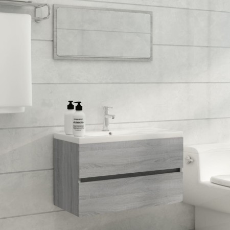 Set de muebles de baño 2 pzas madera contrachapada gris sonoma de vidaXL, Muebles de baño - Ref: Foro24-815739, Precio: 64,28...