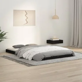 Solid black pine wood bed frame 120x190 cm by vidaXL, Beds and slatted bases - Ref: Foro24-823478, Price: 85,18 €, Discount: %