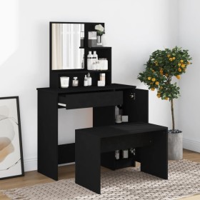 Tocador con espejo negro 86,5x35x136 cm de vidaXL, Tocadores para dormitorios - Ref: Foro24-802958, Precio: 84,26 €, Descuent...