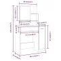 Dressing table with black mirror 86.5x35x136 cm by vidaXL, Bedroom Dressers - Ref: Foro24-802958, Price: 83,09 €, Discount: %