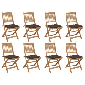 Sillas de jardín plegables 8 uds y cojines madera maciza acacia en Sillas de jardín | Comprar online en Foru.es