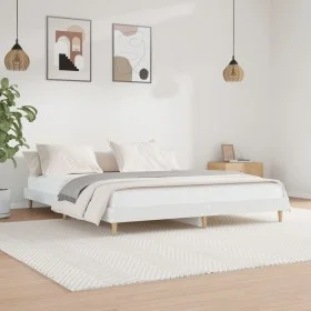 Estructura de cama madera de ingeniería blanca 140x200 cm de vidaXL, Camas y somieres - Ref: Foro24-832037, Precio: 109,31 €,...