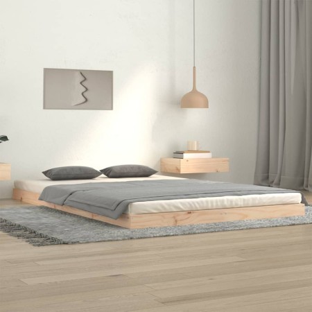 Estructura de cama madera maciza de pino 120x200 cm de vidaXL, Camas y somieres - Ref: Foro24-823449, Precio: 110,27 €, Descu...