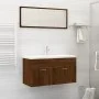 Set de muebles baño 2 pzas madera contrachapada marrón roble de vidaXL, Muebles de baño - Ref: Foro24-826625, Precio: 61,19 €...